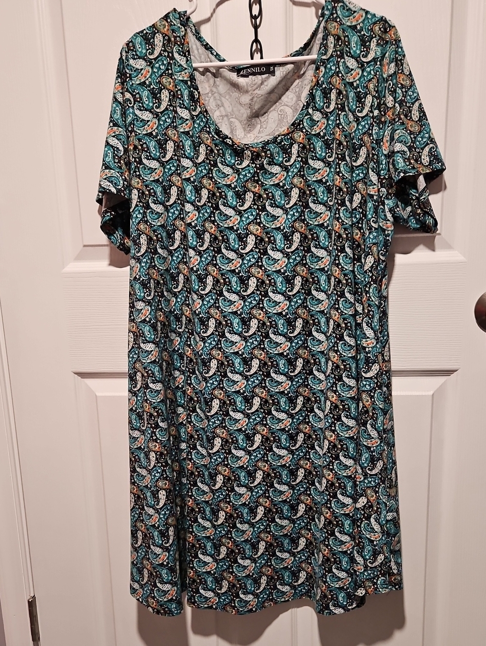 Teal Paisley Midi Dress